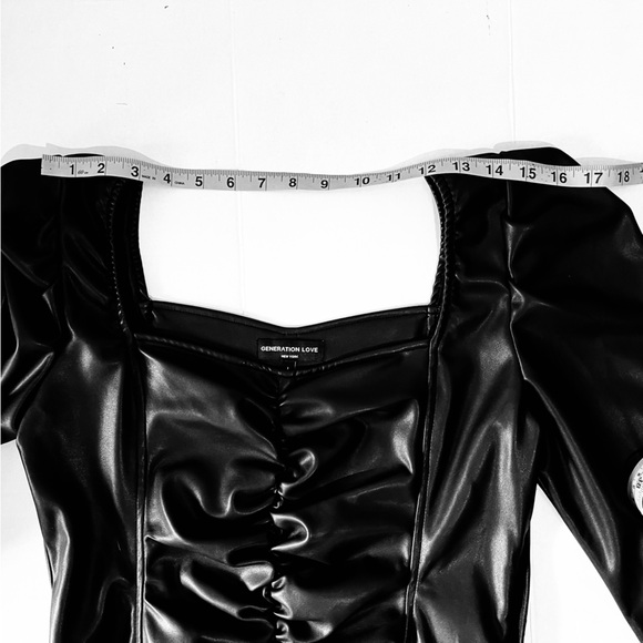 Generation Love NWT Estelle Vegan Leathet Mini Dress size L Black - Picture 4 of 13